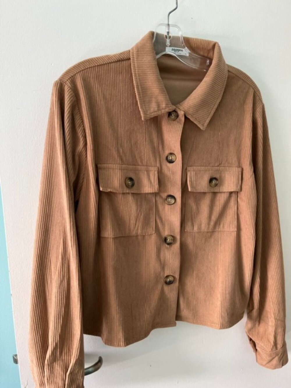 Cropped Corduroy Shacket Size M